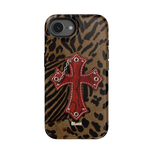 Leopard Red Cross iPhone Case