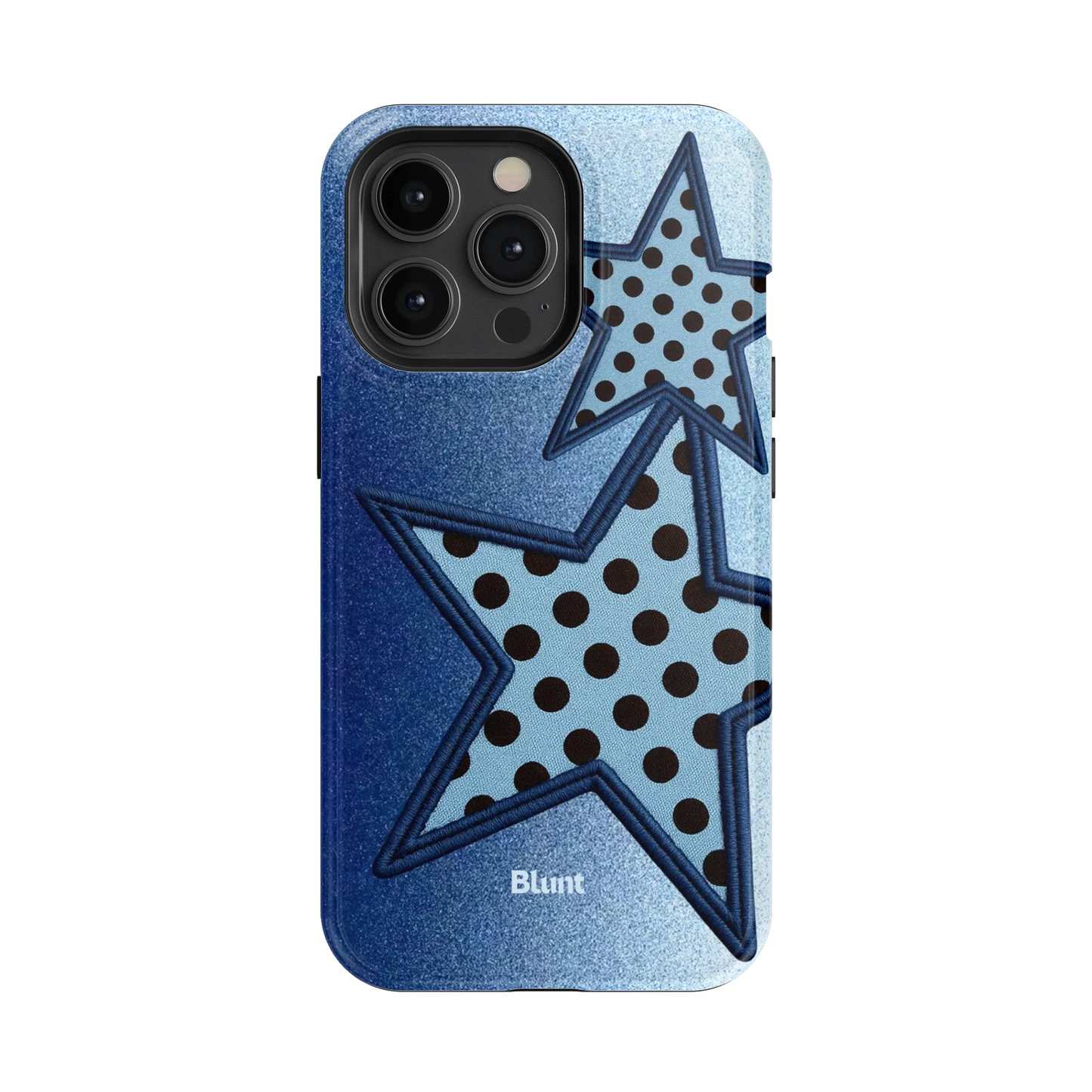 Blue Polka Star iPhone Case