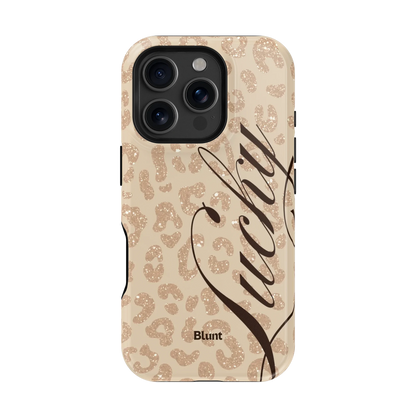 Cream Cheetah Lucky iPhone Case