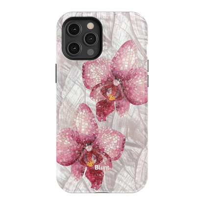 Pink Mosaic Orchids iPhone Case