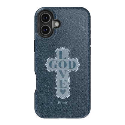 Love God Blue Cross iPhone Case - Blunt Cases