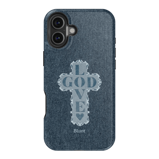 Love God Blue Cross iPhone Case - Blunt Cases