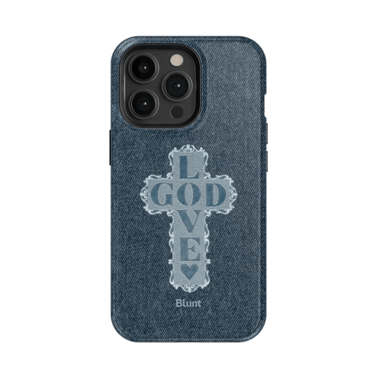 Love God Blue Cross iPhone Case - Blunt Cases