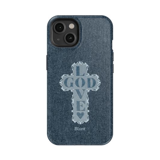 Love God Blue Cross iPhone Case - Blunt Cases
