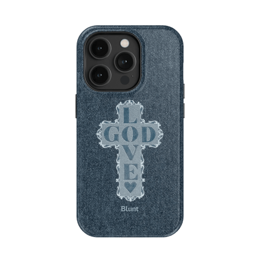 Love God Blue Cross iPhone Case - Blunt Cases