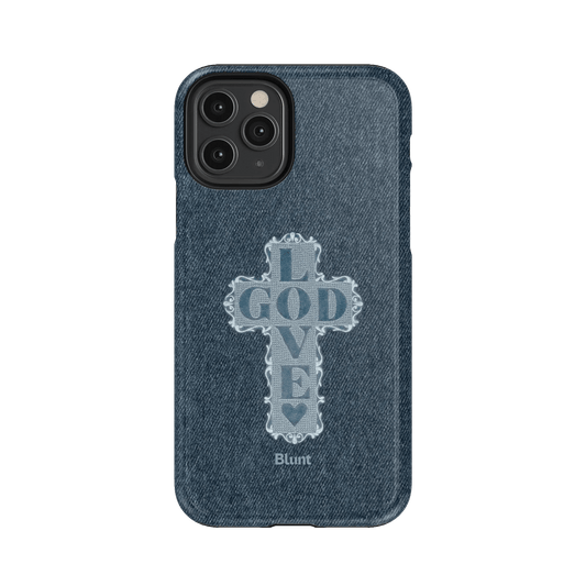 Love God Blue Cross iPhone Case - Blunt Cases