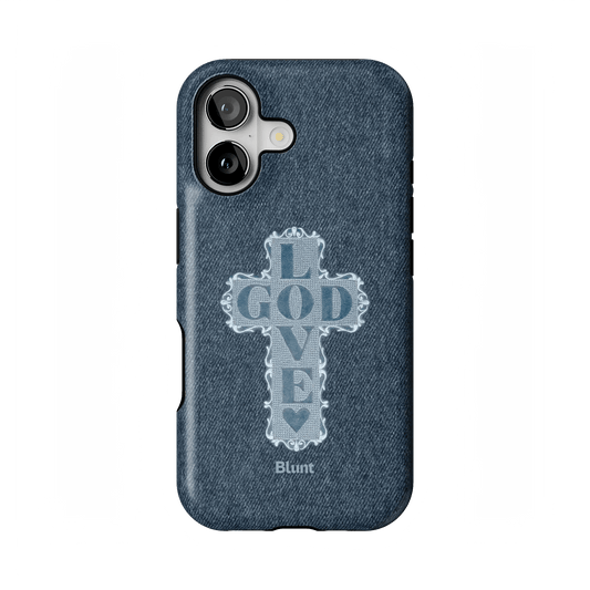 Love God Blue Cross iPhone Case - Blunt Cases