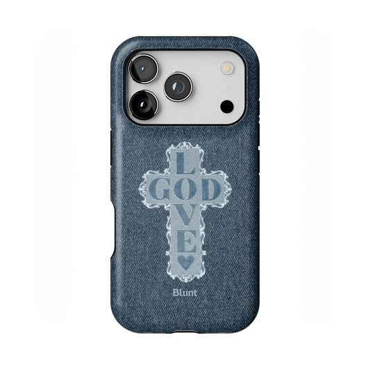 Love God Blue Cross iPhone Case - Blunt Cases