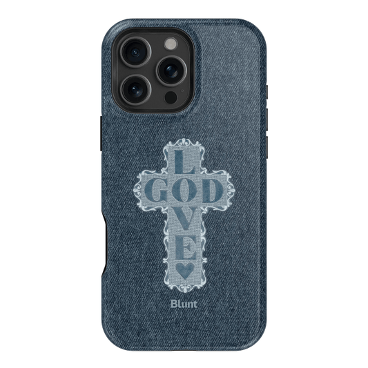 Love God Blue Cross iPhone Case - Blunt Cases