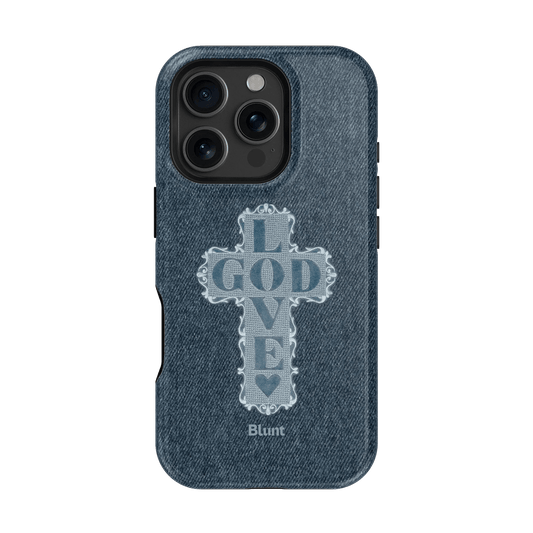 Love God Blue Cross iPhone Case - Blunt Cases