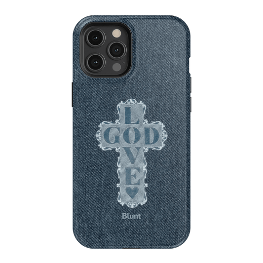 Love God Blue Cross iPhone Case - Blunt Cases