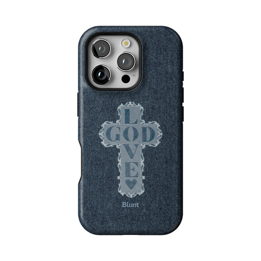 Love God Blue Cross iPhone Case gallery - Iphone_16_Pro_1