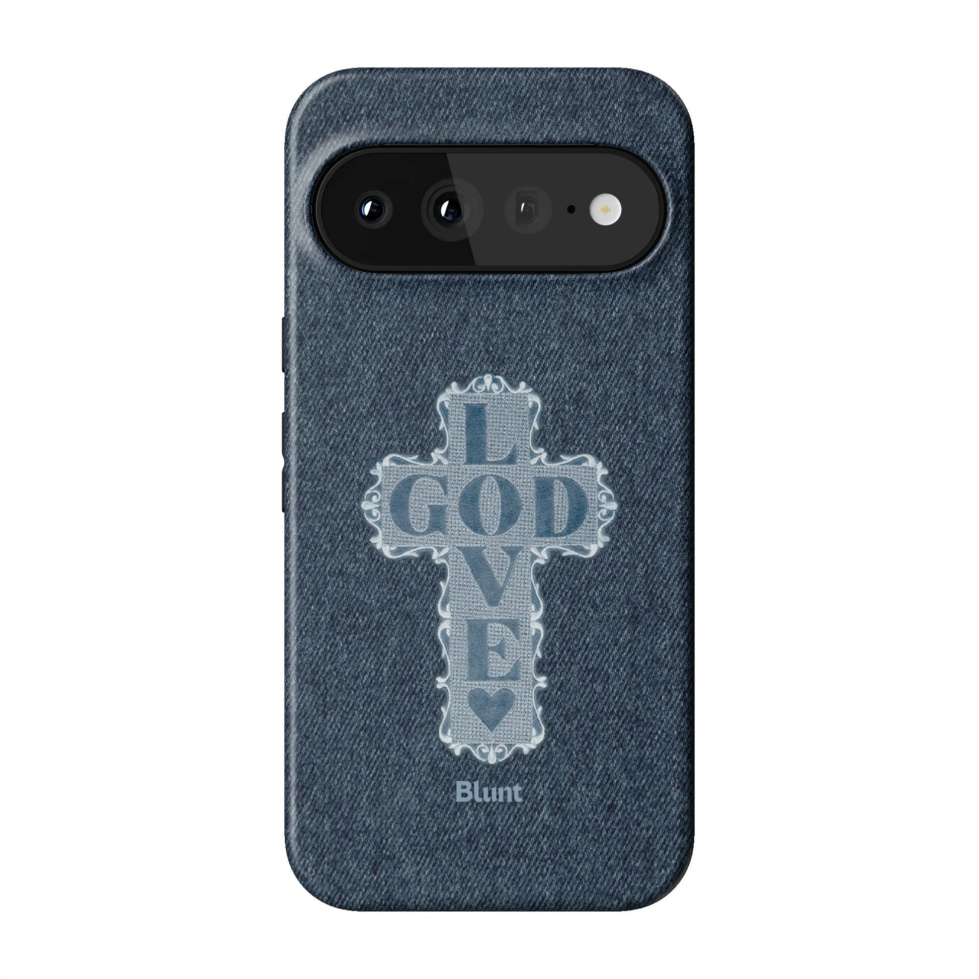 Love God Blue Cross Pixel Case - Blunt Cases