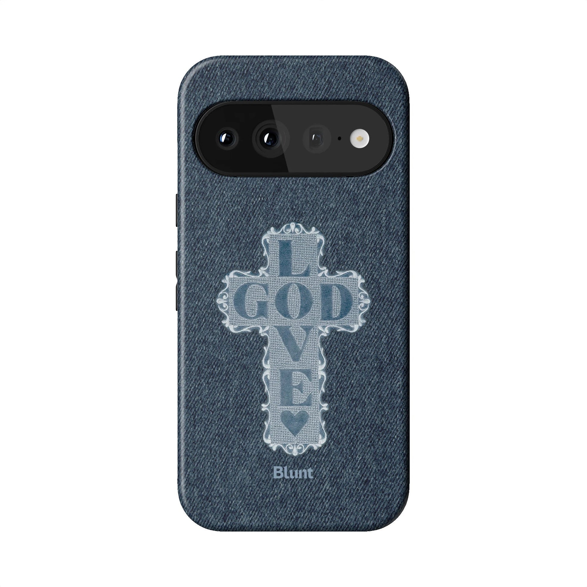 Love God Blue Cross Pixel Case - Blunt Cases