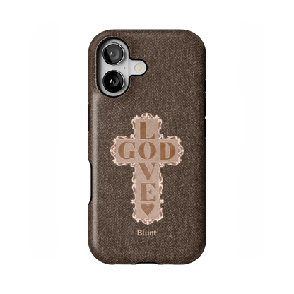 Love God Brown Cross iPhone Case - Blunt Cases
