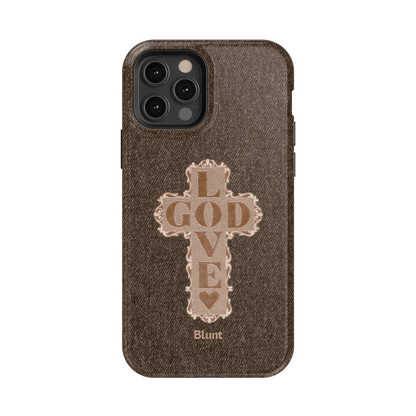 Love God Brown Cross iPhone Case - Blunt Cases
