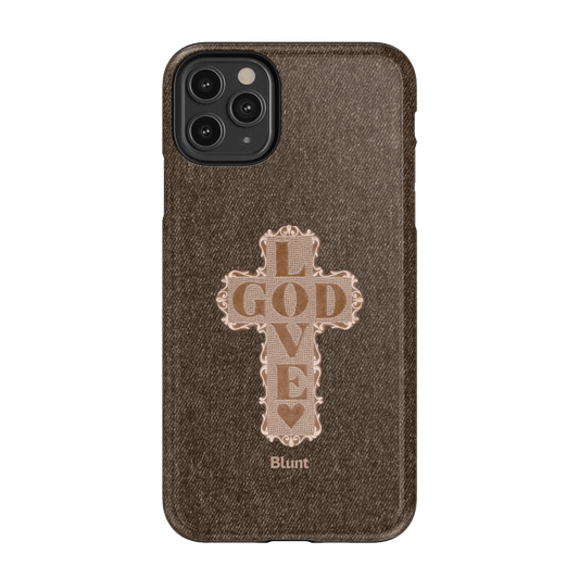 Love God Brown Cross iPhone Case - Blunt Cases