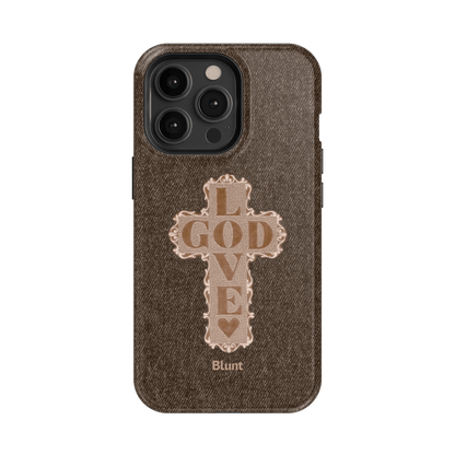 Love God Brown Cross iPhone Case - Blunt Cases
