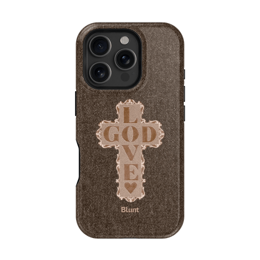 Love God Brown Cross iPhone Case - Blunt Cases