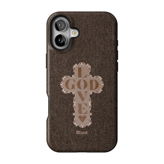 Love God Brown Cross iPhone Case gallery - Iphone_16_Mini_Air_Plus_1