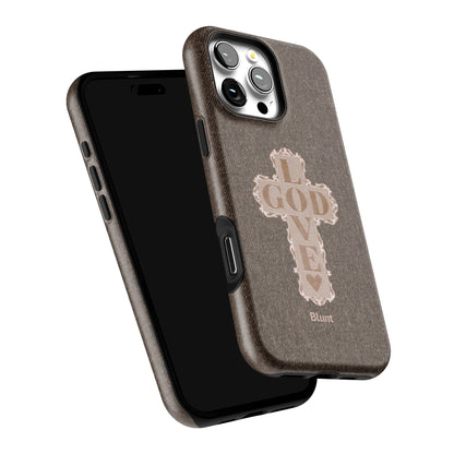 Love God Brown Cross iPhone Case gallery - Iphone_16_Pro_Max_6