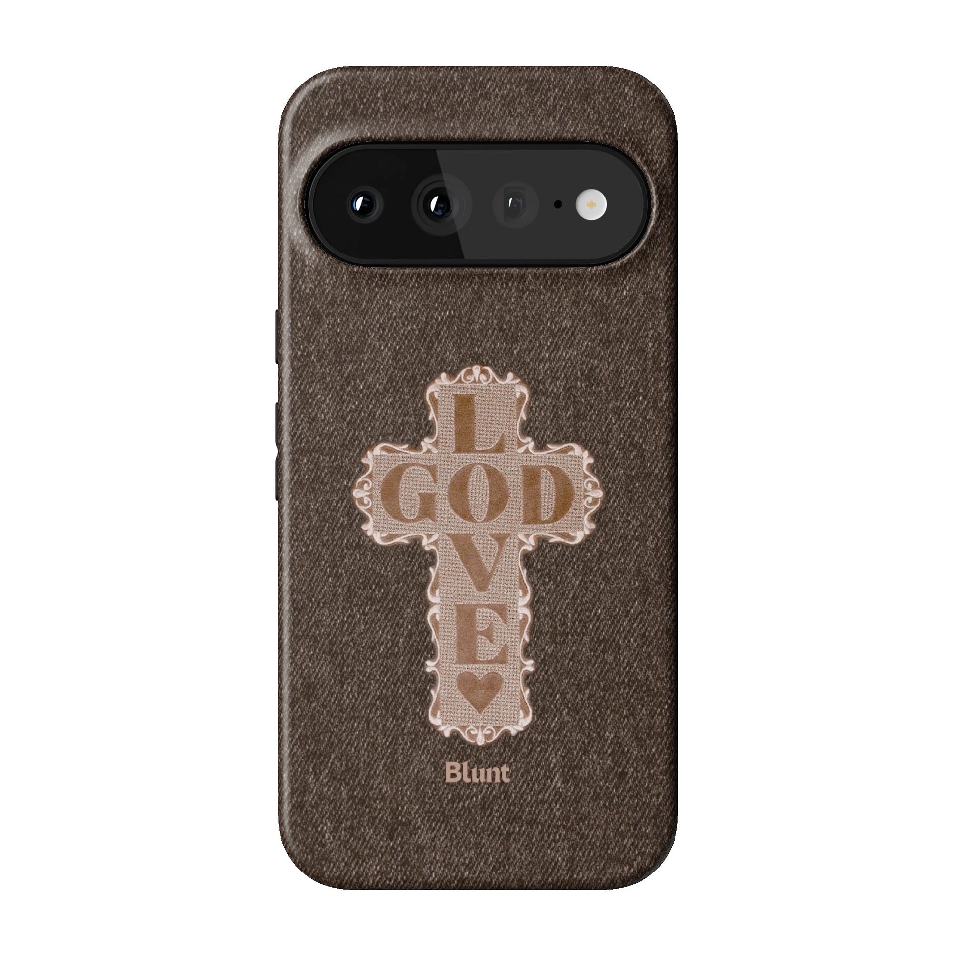 Love God Brown Cross Pixel Case - Blunt Cases