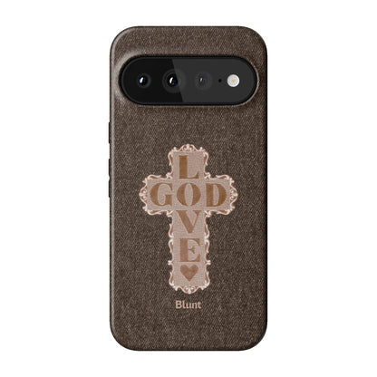Love God Brown Cross Pixel Case - Blunt Cases
