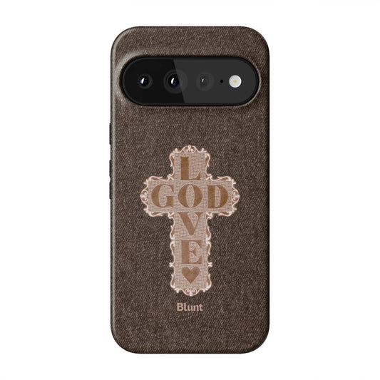 Love God Brown Cross Pixel Case - Blunt Cases