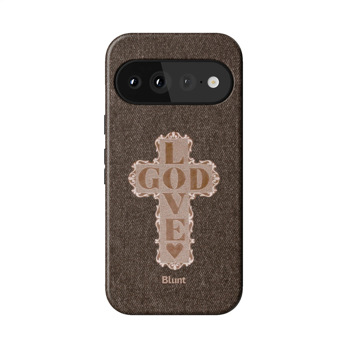 Love God Brown Cross Pixel Case - Blunt Cases