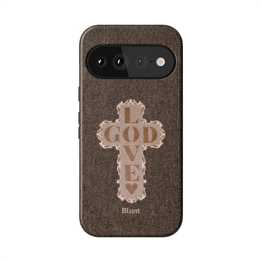 Love God Brown Cross Pixel Case - Blunt Cases
