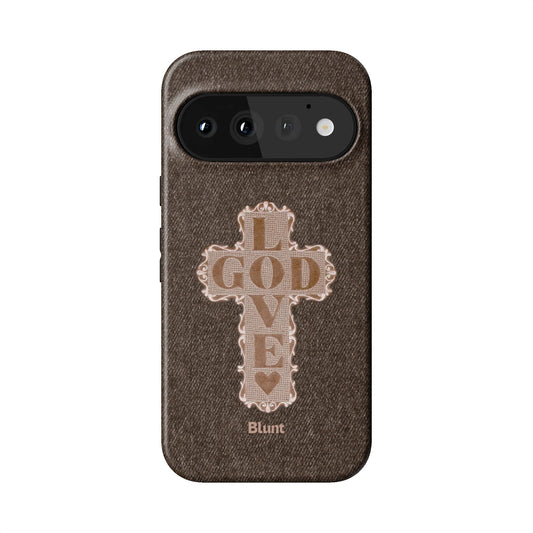 Love God Brown Cross Pixel Case - Blunt Cases