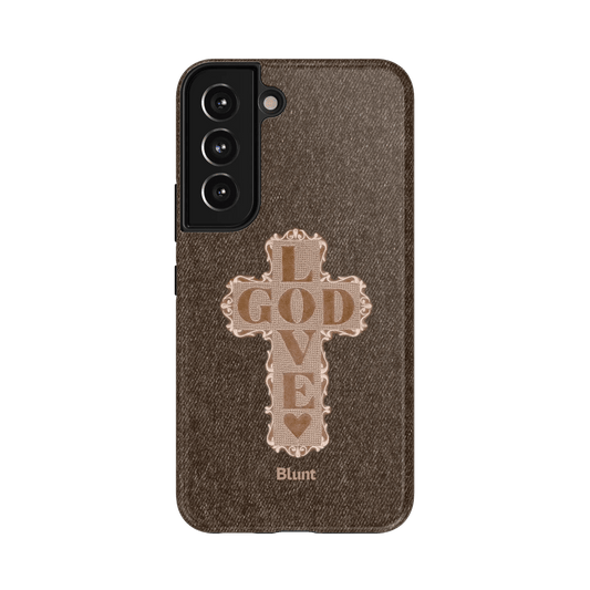 Love God Brown Cross Samsung Case - Blunt Cases