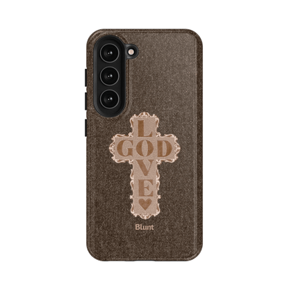 Love God Brown Cross Samsung Case - Blunt Cases