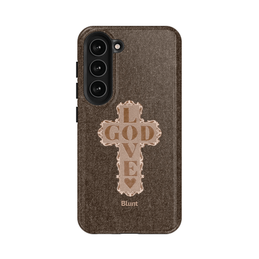 Love God Brown Cross Samsung Case - Blunt Cases