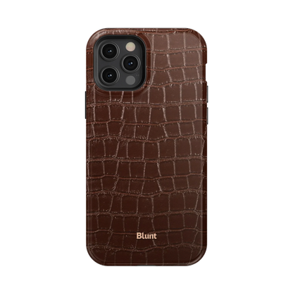 Chestnut Croc iPhone Case