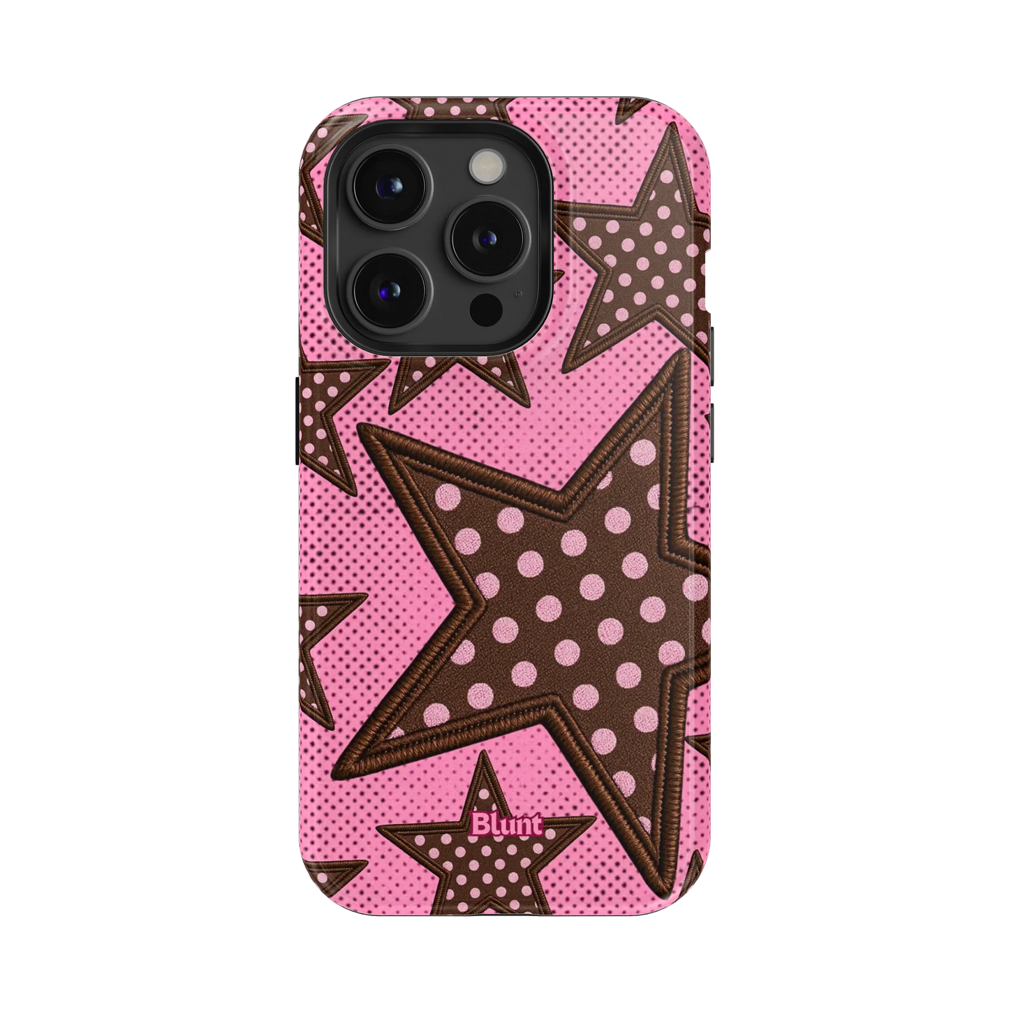 Pink Polka Star iPhone Case