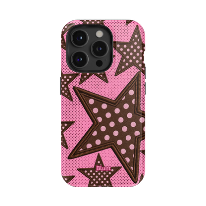 Pink Polka Star iPhone Case