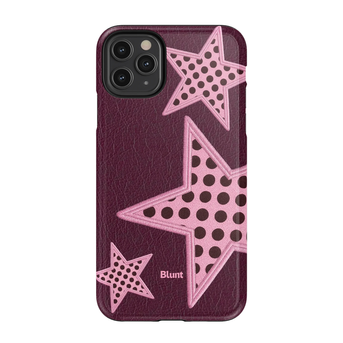 Plum Polka Star iPhone Case