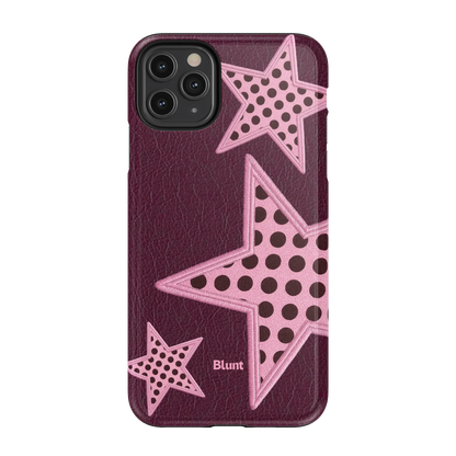 Plum Polka Star iPhone Case