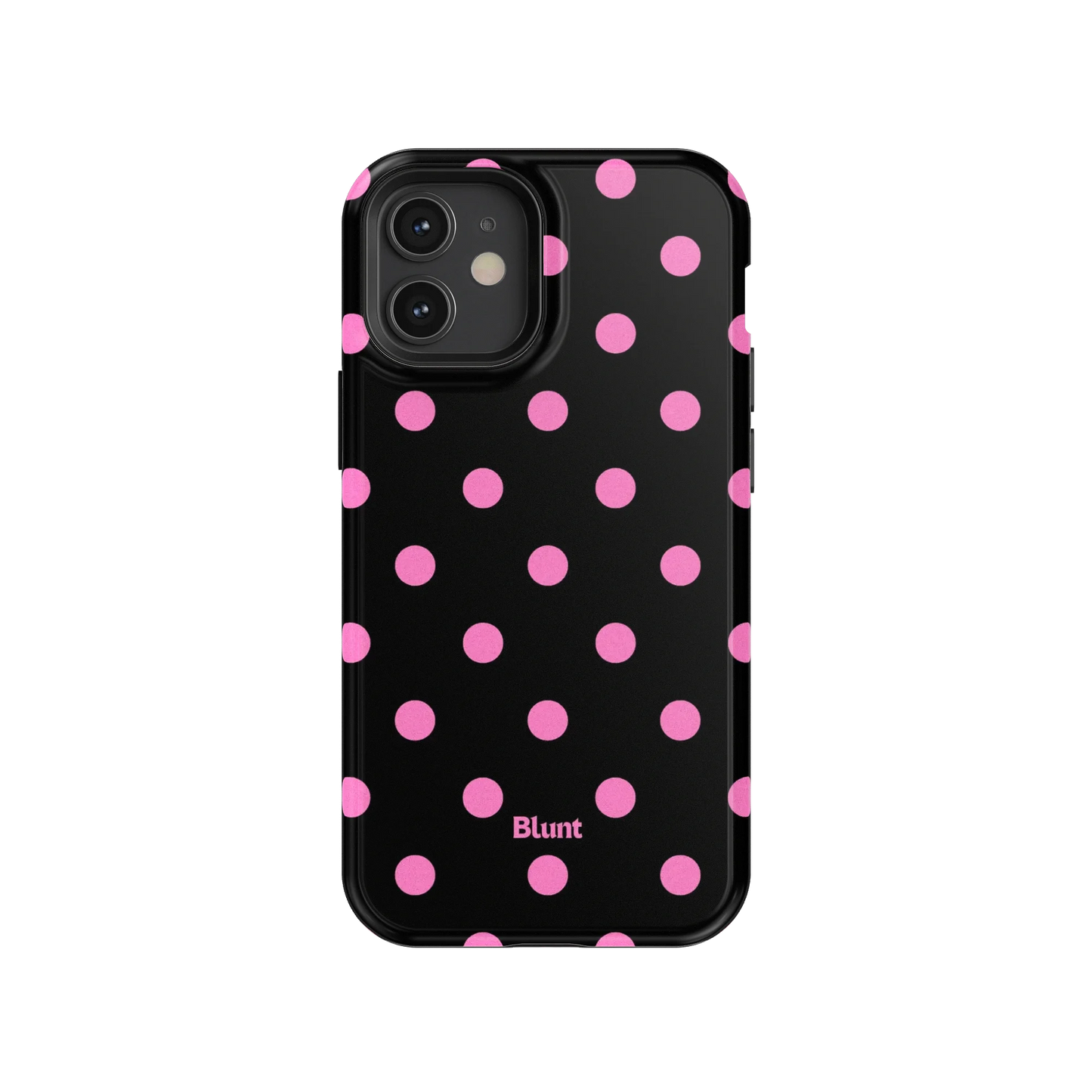 Pink and Black Polka iPhone Case