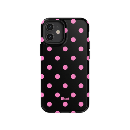 Pink and Black Polka iPhone Case