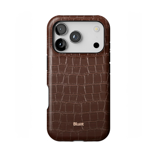 Chestnut Croc iPhone Case