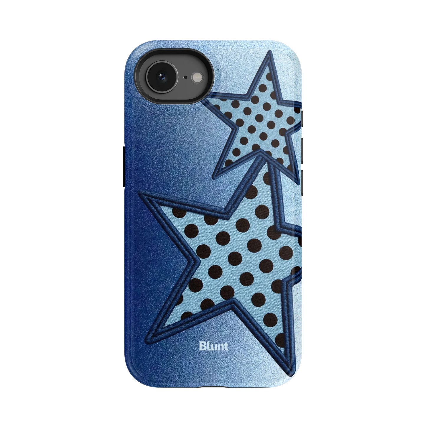 Blue Polka Star iPhone Case