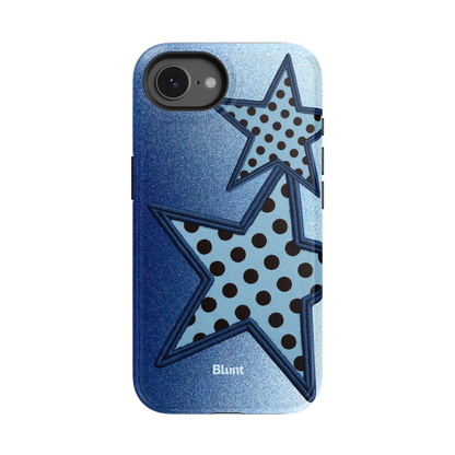 Blue Polka Star iPhone Case