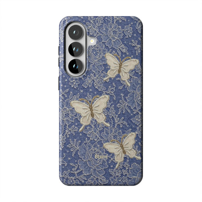 Blue Lace Butterfly Samsung Case