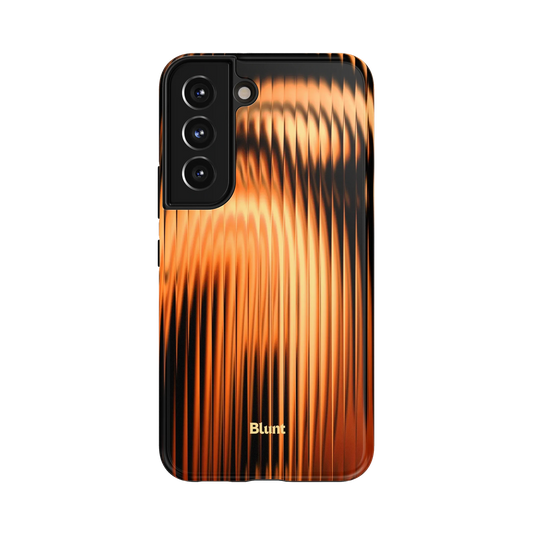 Copper Ripple Samsung Case: wavy copper and gold gradients on a dark background