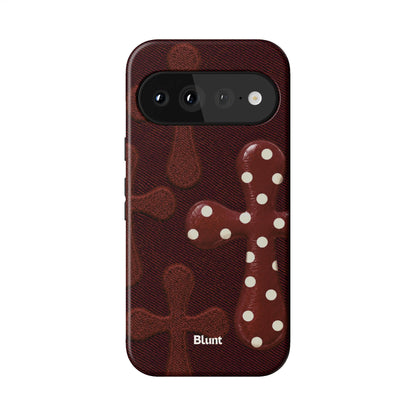 Maroon Polka Cross Pixel Case - Blunt Cases