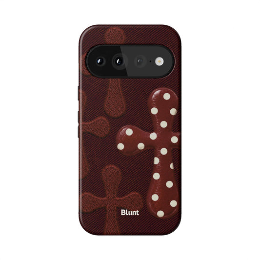 Maroon Polka Cross Pixel Case - Blunt Cases
