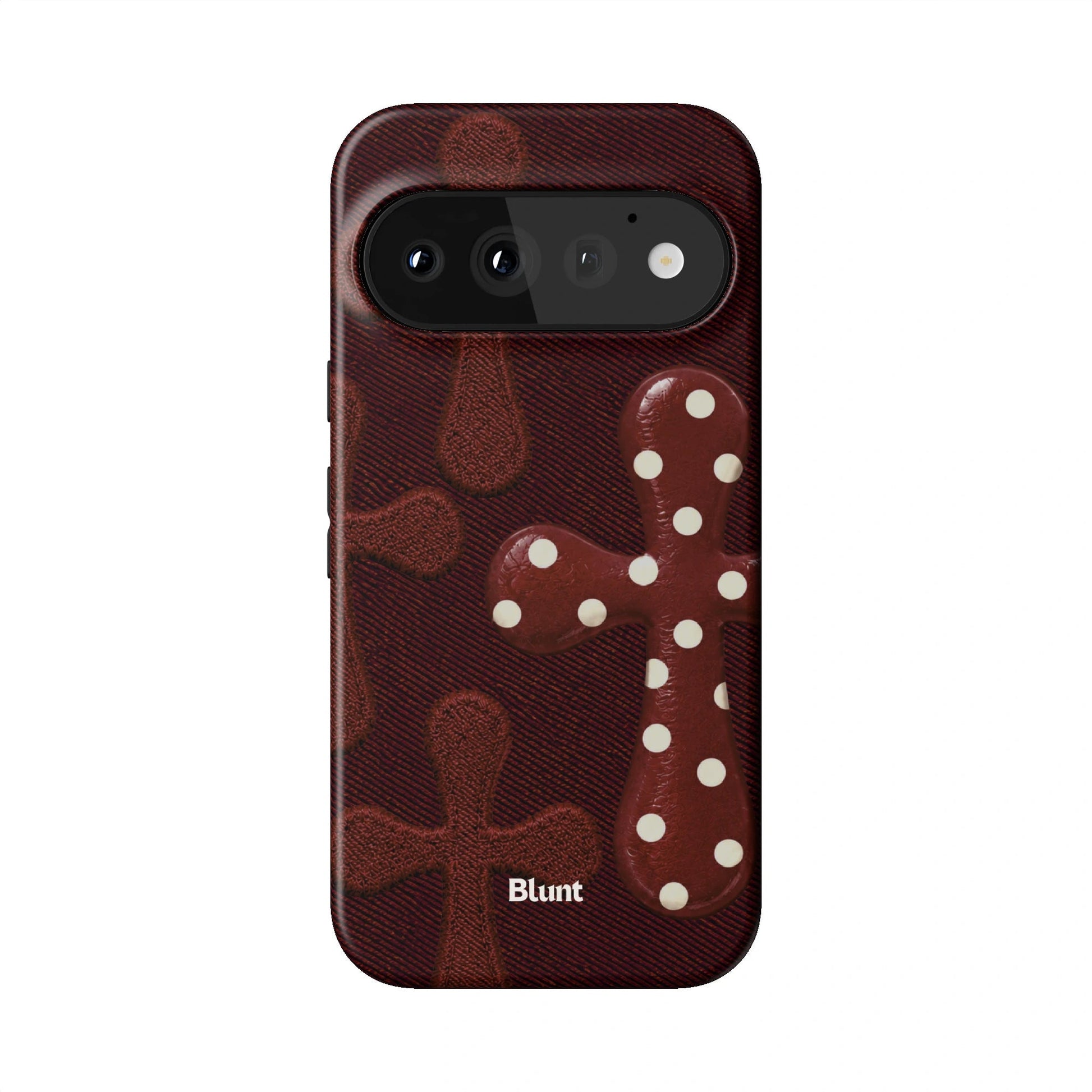 Maroon Polka Cross Pixel Case - Blunt Cases
