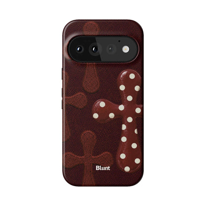 Maroon Polka Cross Pixel Case - Blunt Cases